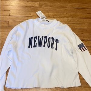 Brandy Melville Waffle White Long Sleeve